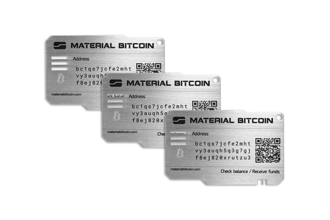 pack 3 monederos material bitcoin