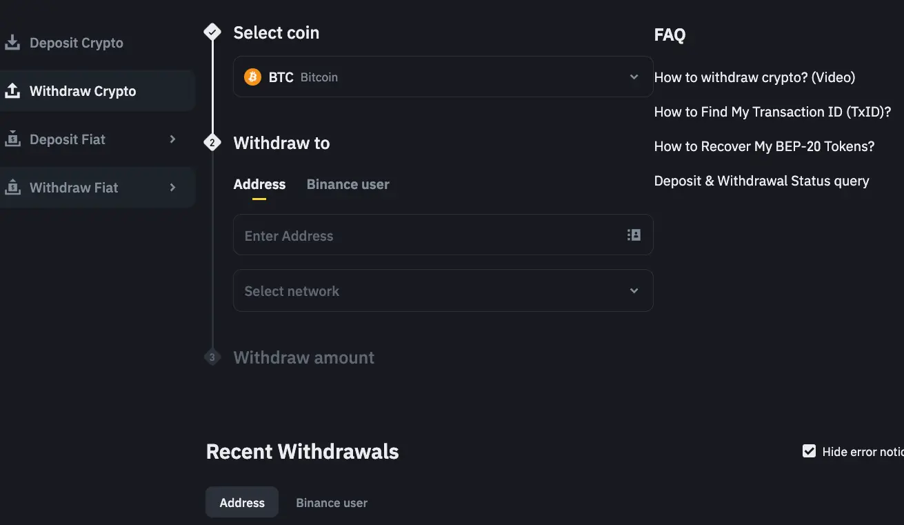 binance withdrawal 3