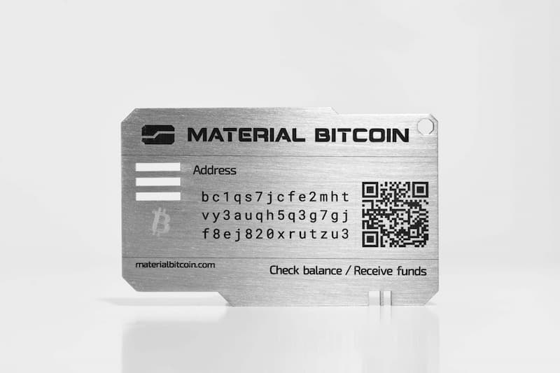 placa de material bitcoin