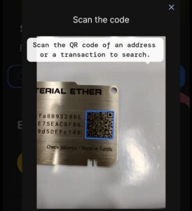 Scan the QR of the wallet to check dollars