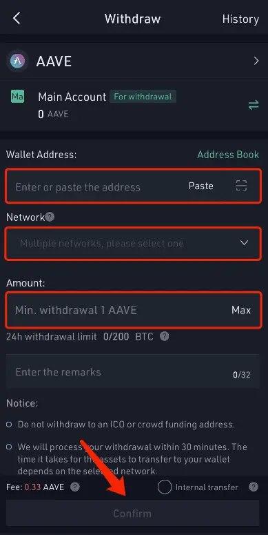 withdrawal kucoin 3