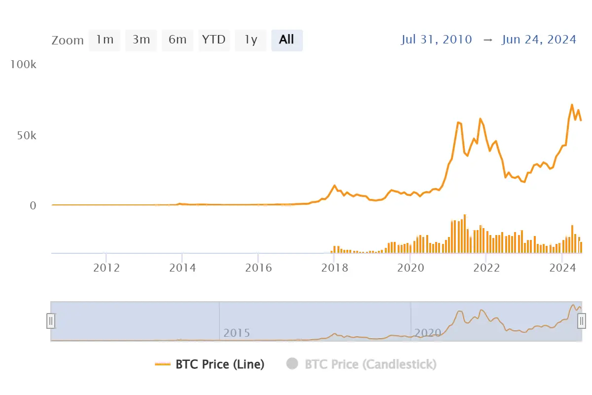 Bitcoin chart 2009-2024