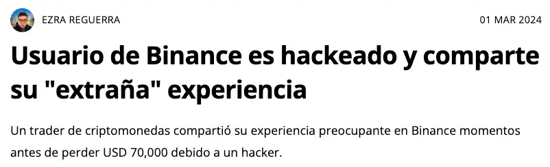 noticia hackeo binance 2