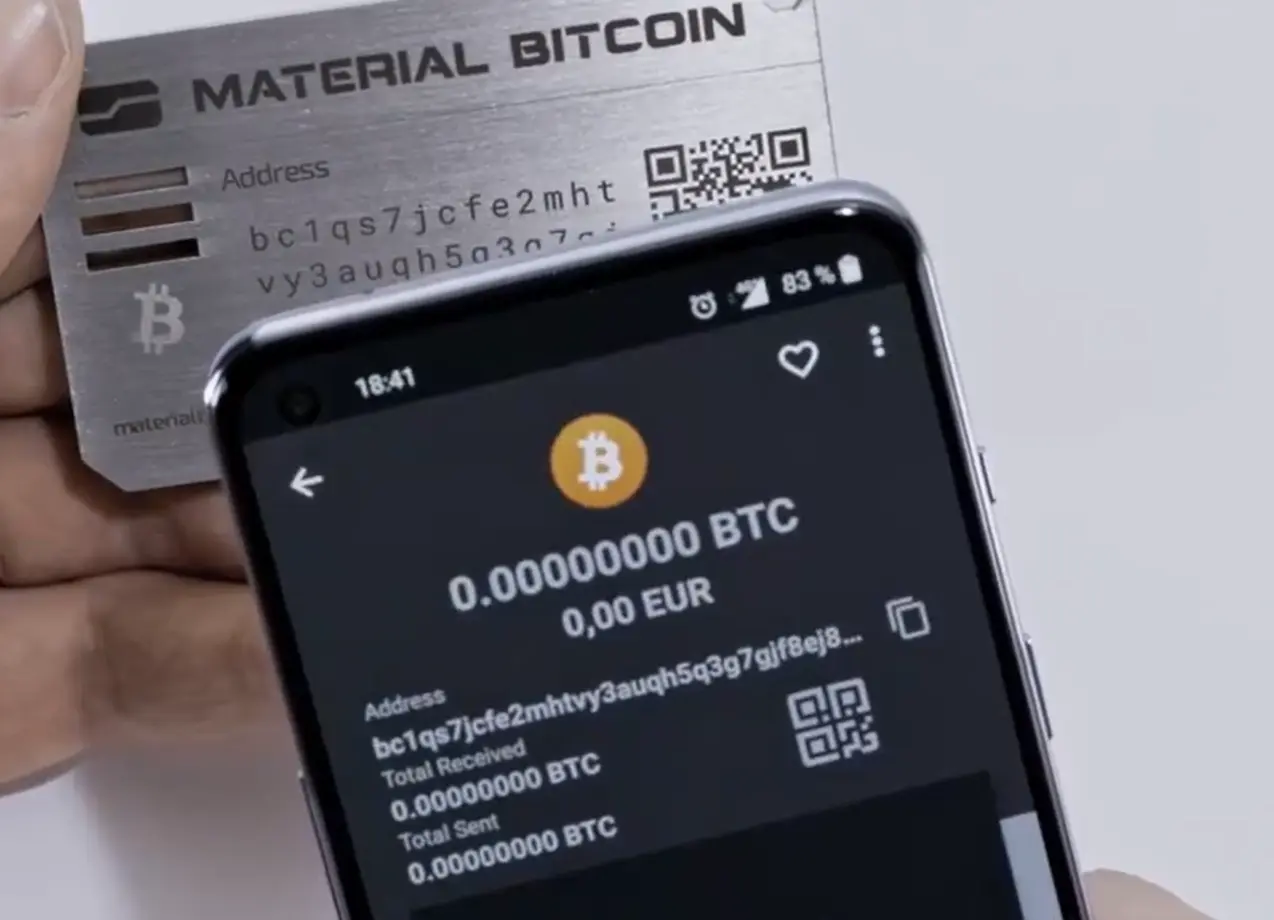 Material Bitcoin scan card