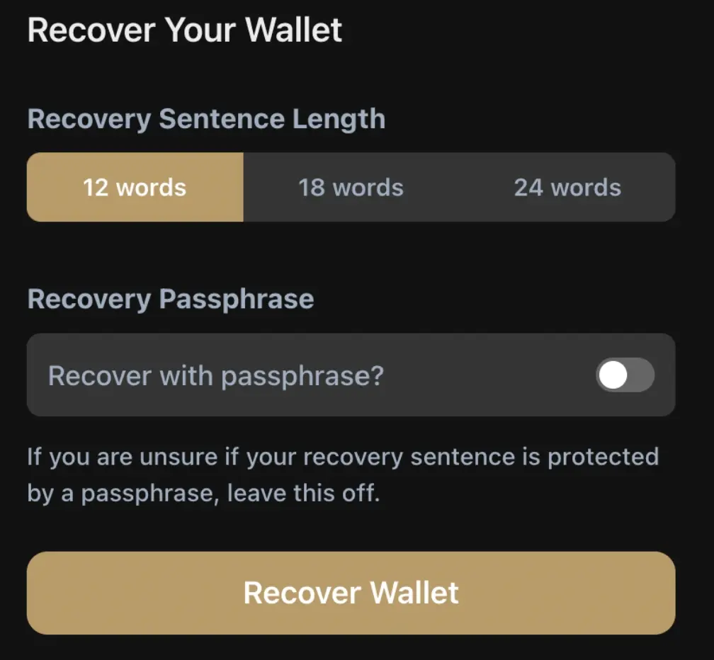 KeepKey recovery phrase 