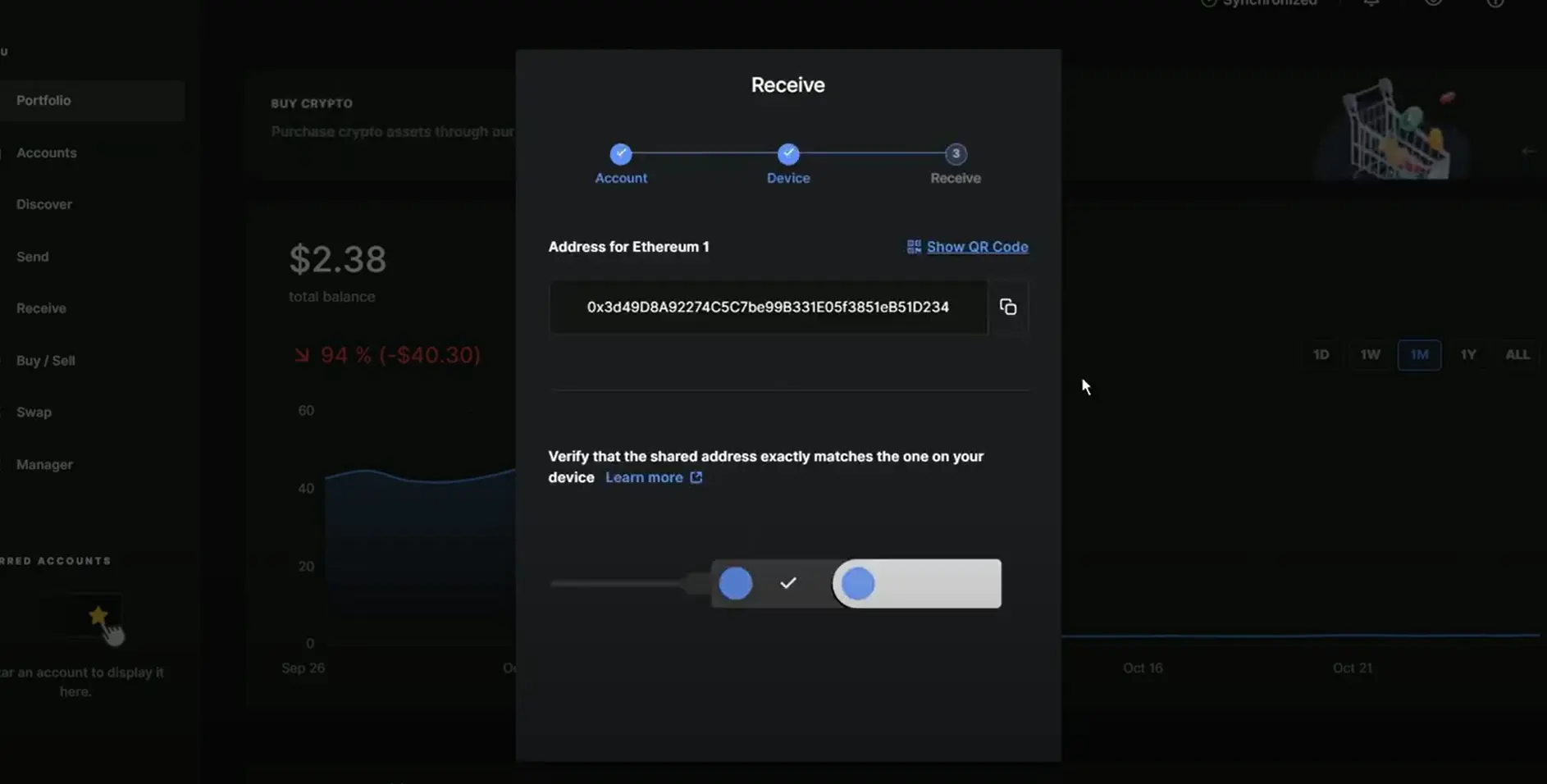 Ledger Live receive crypto