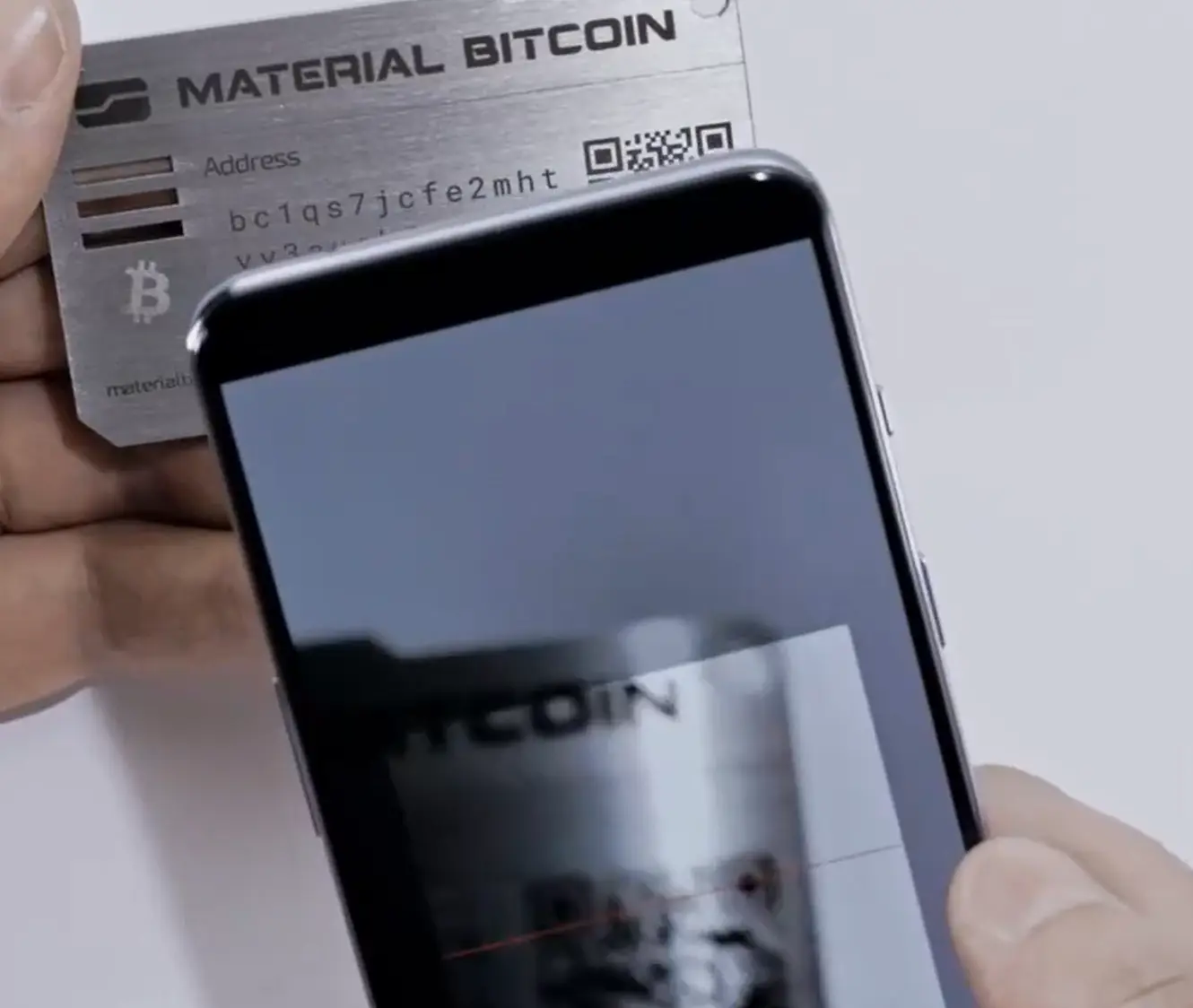 Material Bitcoin scan card