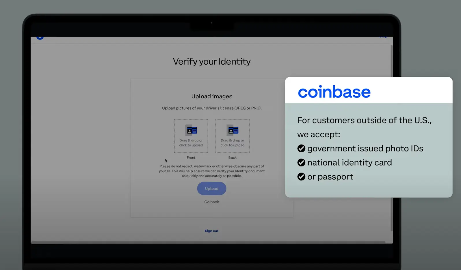 coinbase verify account