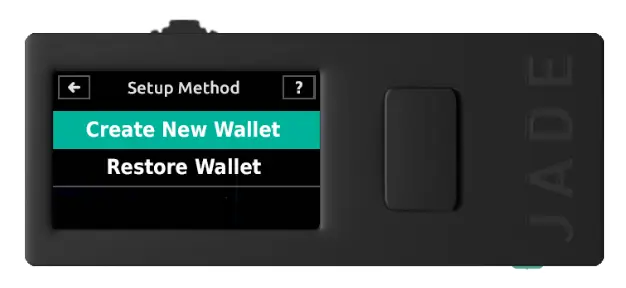 Blockstream Jade creates a new wallet