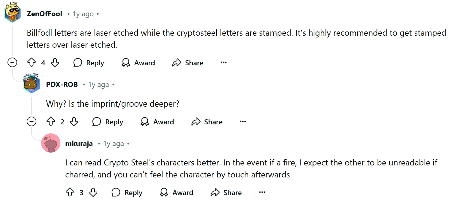 Billdfodl vs Cryptosteel wallet review 